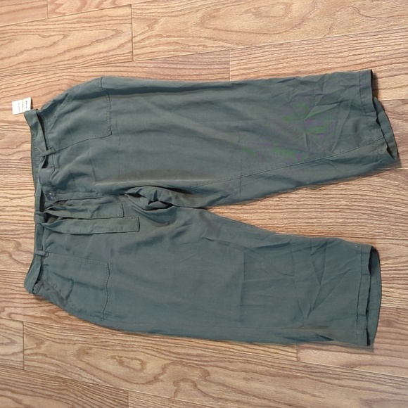 Olive green belted ankle pants plus size 24 utility Style & Co NEW with tags - Picture 1 of 5